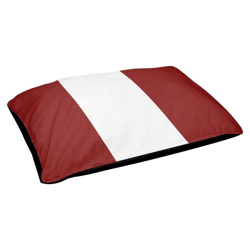 Coussin Oakland, Très grand (l 50 po x P 40 po x H 7 po), Cramoisi / blanc / cramoisi
