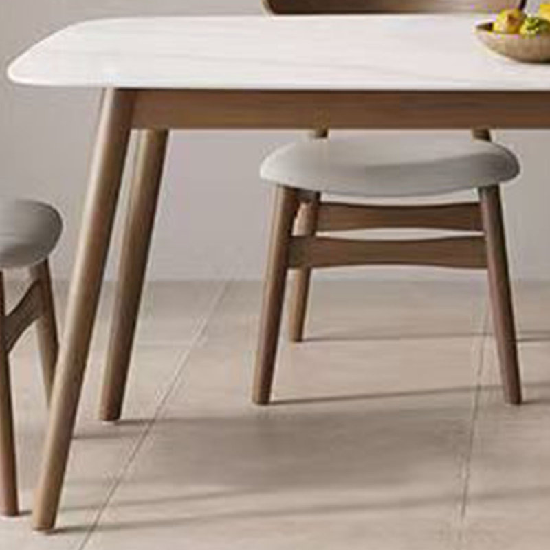 Ensemble de salle à manger en bois de frêne et planche à roulettes pour petits espaces, H 29,5 po x L 62,9 po x l 31,4 po