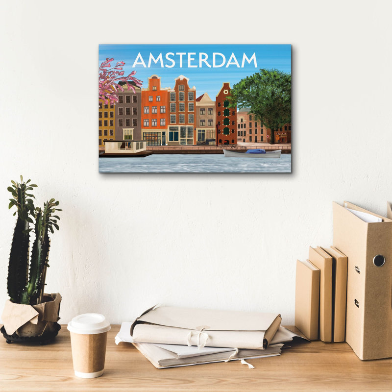 «Amsterdam 2» par Omar Escalante, art mural sur toile, H 12 po x l 18 po x P 0,75 po