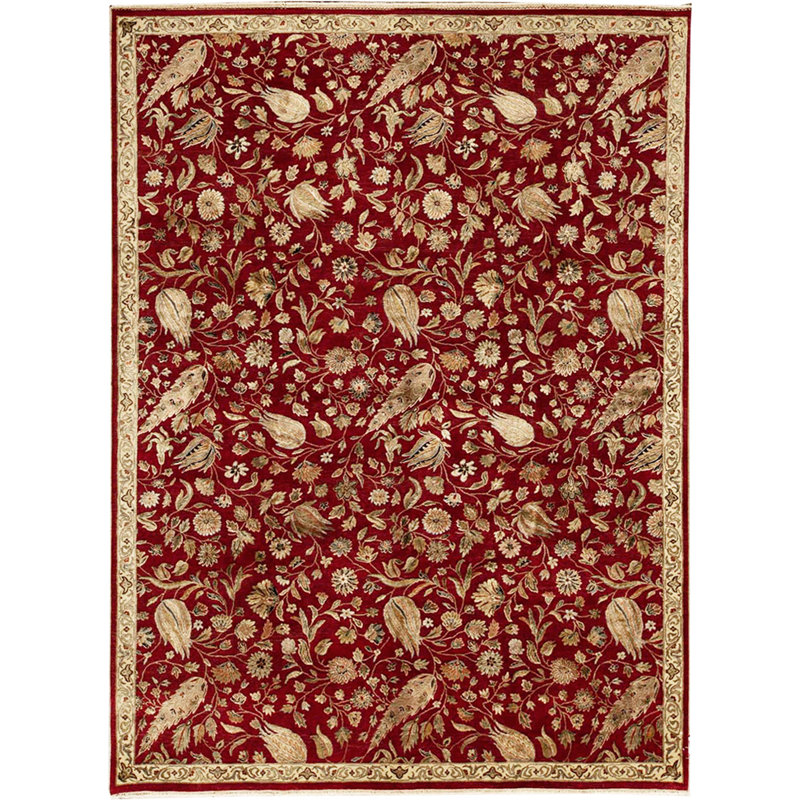 Hand-Knotted High-Quality Red Area Rug