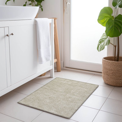 Machine Washable Indoor/Outdoor Claudian ACN1227 Beige Rug