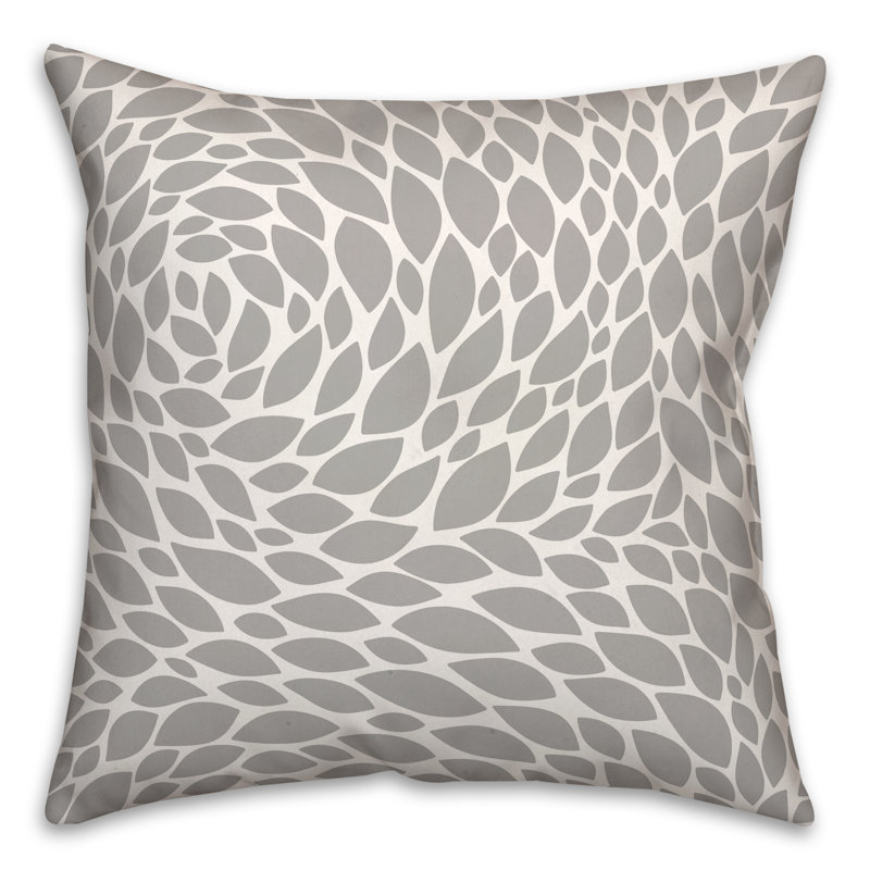 Housse et insert de coussin d'extérieur carré Tear Drop 10, gris, 16 po x 16 po