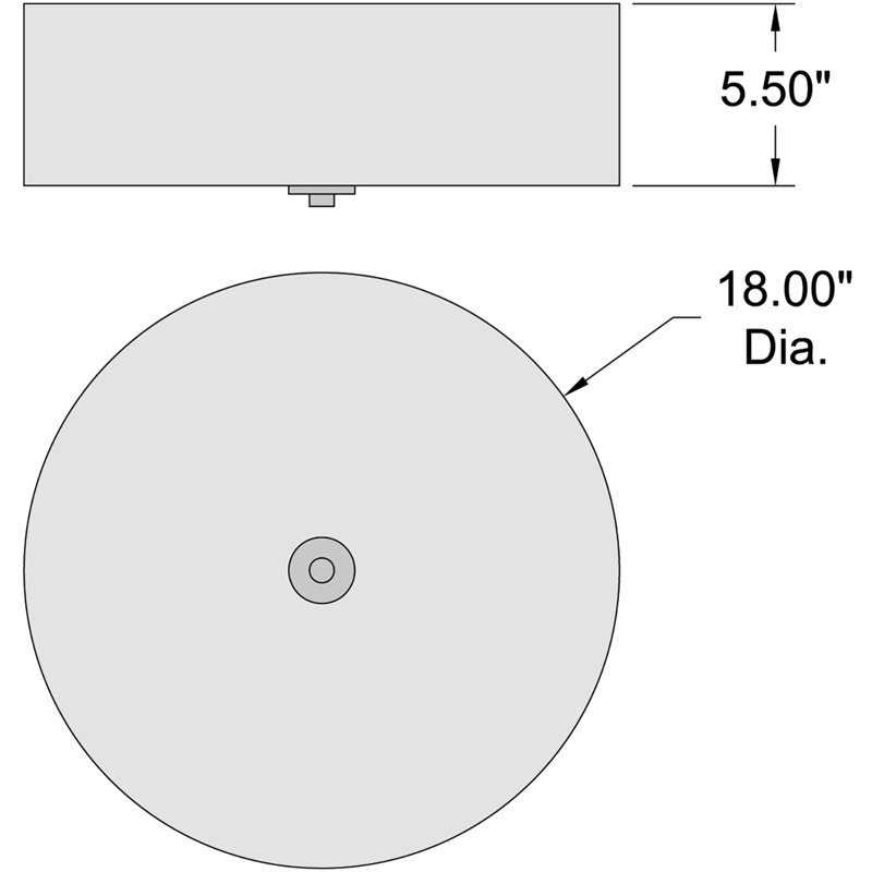 Laylanna Linen Flush Mount, 5.5" H x 18" W x 18" D, Brushed Steel