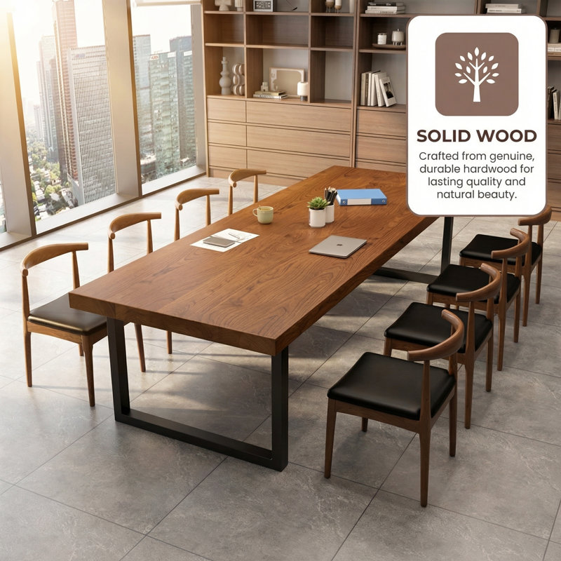 Solid Wood Tabletop, Rectangular Dining Table