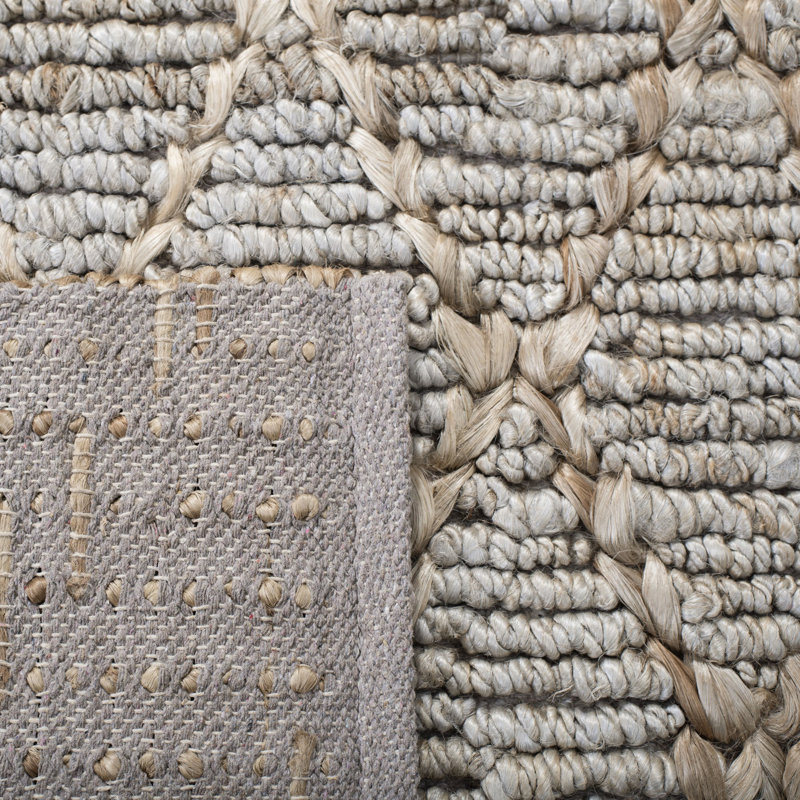 Tapis géométrique en jute / coton tissé à la main Alderman, Rectangulaire 8 pi x 10 pi