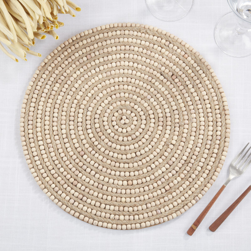 Aitana Collection Round Placemat, Brown