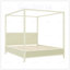 Lit plateforme à baldaquin en bois avec lattes de soutien, conception cannelée élégante, structure robuste, aucun sommier tapissier requis-129675630-129675626