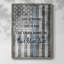 Thin Blue Line, reproduction encadrée - bois massif-864476500