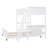 Twin Over Full Bunk Bed With Desk, White - Construction For Long-Term Use Desk Versatile Different Bedroom Styles-2074001348-2074001349