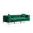 Modern 3-Seat Sofa, Green, 93.3 x 27.6 x 35.4 inches | Beech Wood & Chipboard Frame, 100% Polyester Fabric | Includes 2 Removable 18 x 18 inch Cushions, Chrome Metal Legs, Stylish & Comfortable for Home or Hotel Use-1346631778