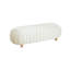 Banc d'appoint ovale rembourré de 55 pouces avec rangement, couvercle rabattable et pieds en bois massif-1414967716