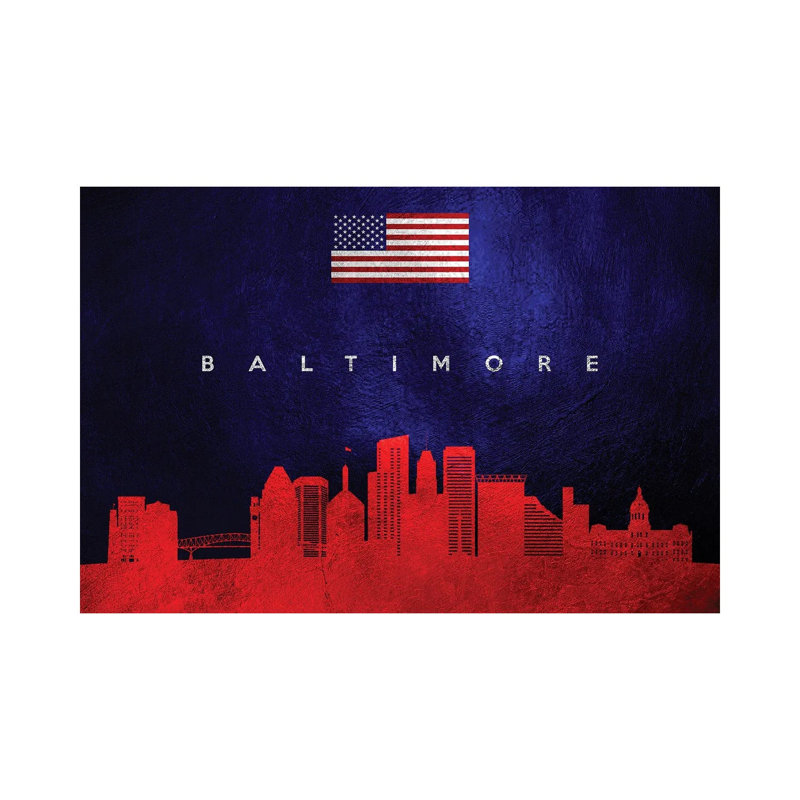 Baltimore Maryland Skyline by Adrian Baldovino - Wrapped Canvas Print, 66.04 cm H x 45.72 cm W x 1.91 cm D