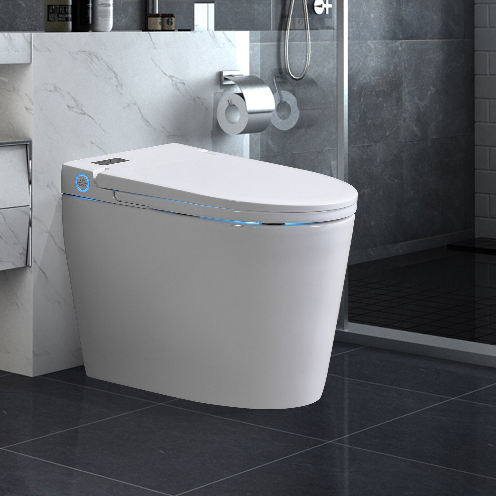 Cosvalve 1.28 GPF Elongated Chair Height Floor Mounted Bidet Toilet (Seat  Included) & Reviews