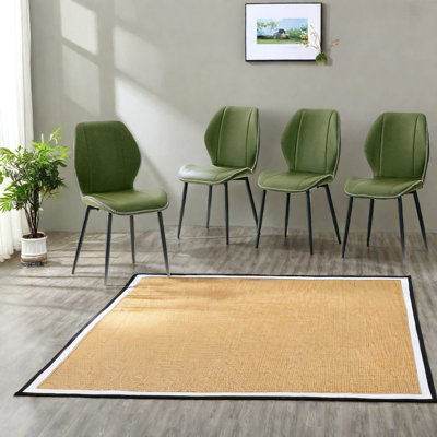 Ensemble de 4 chaises de salle à manger modernes en cuir synthétique avec pieds en métal pour la cuisine