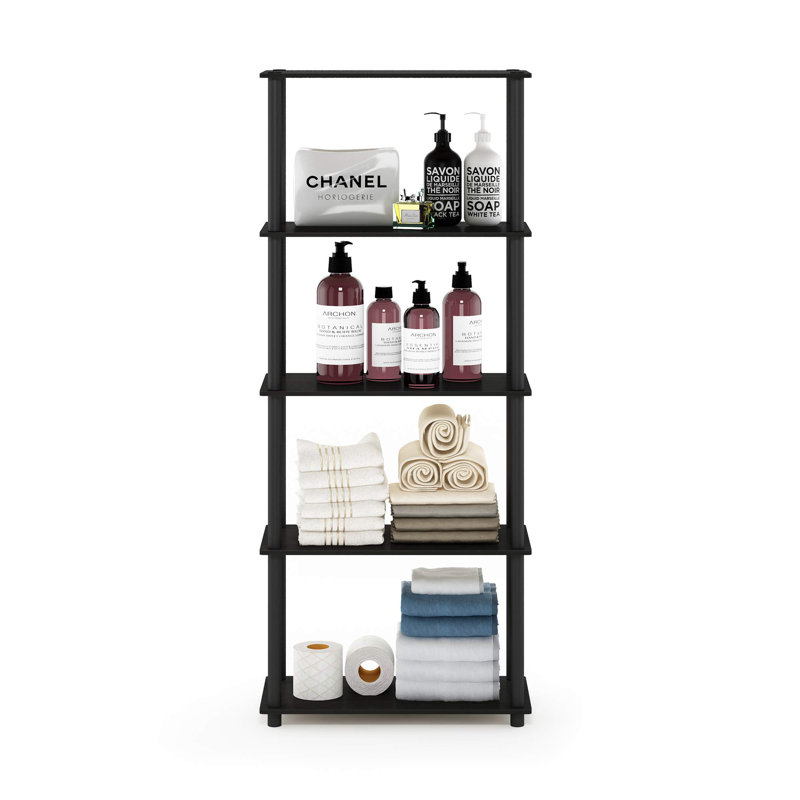 Heslin 23.58'' W Manufactured Wood Shelving Unit, Espresso/Black