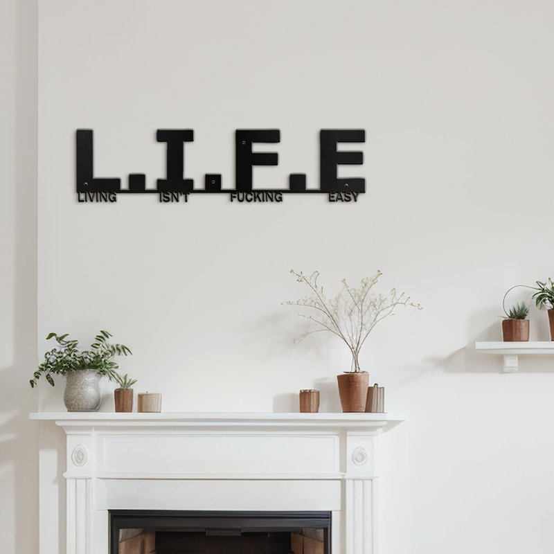 «Living Is not Easy», décoration murale en métal, lettre fendue, cadeau unique, décoration murale, Or