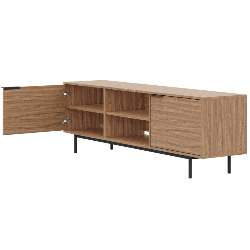 Hamilton TV Stand with 2 Storage Cabinets Fits TVs up to 70", Brown
