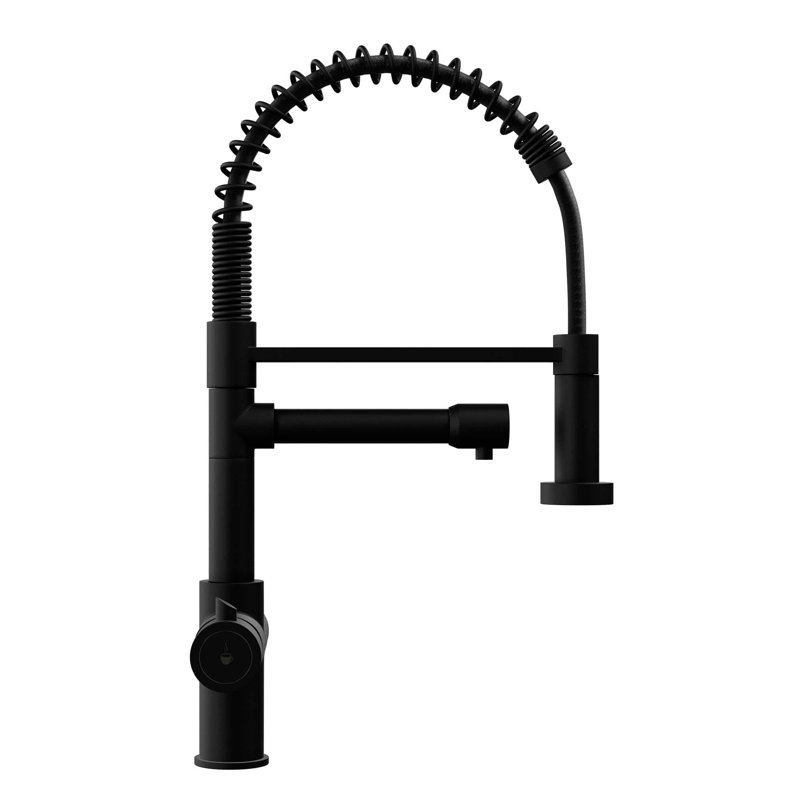 Fohen Pull Out Touch Kitchen Faucet, Matt Black