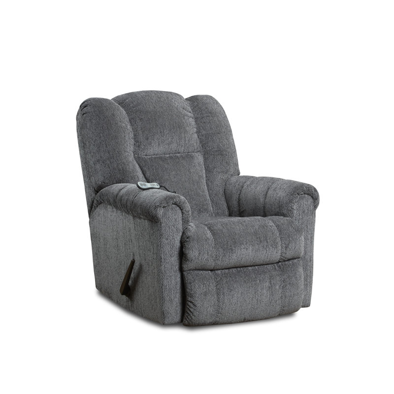 Emerson Manual Rocker Recliner W/ Massage and Heat, Gray