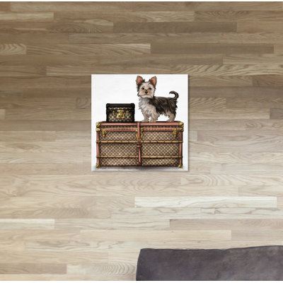 " Traveling Yorkie " Painting Print