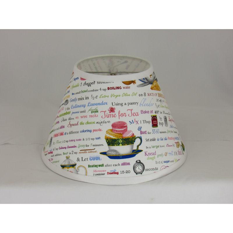Tea Time Recipe Print Lamp Shade, 8" H x 10" W x 10" D