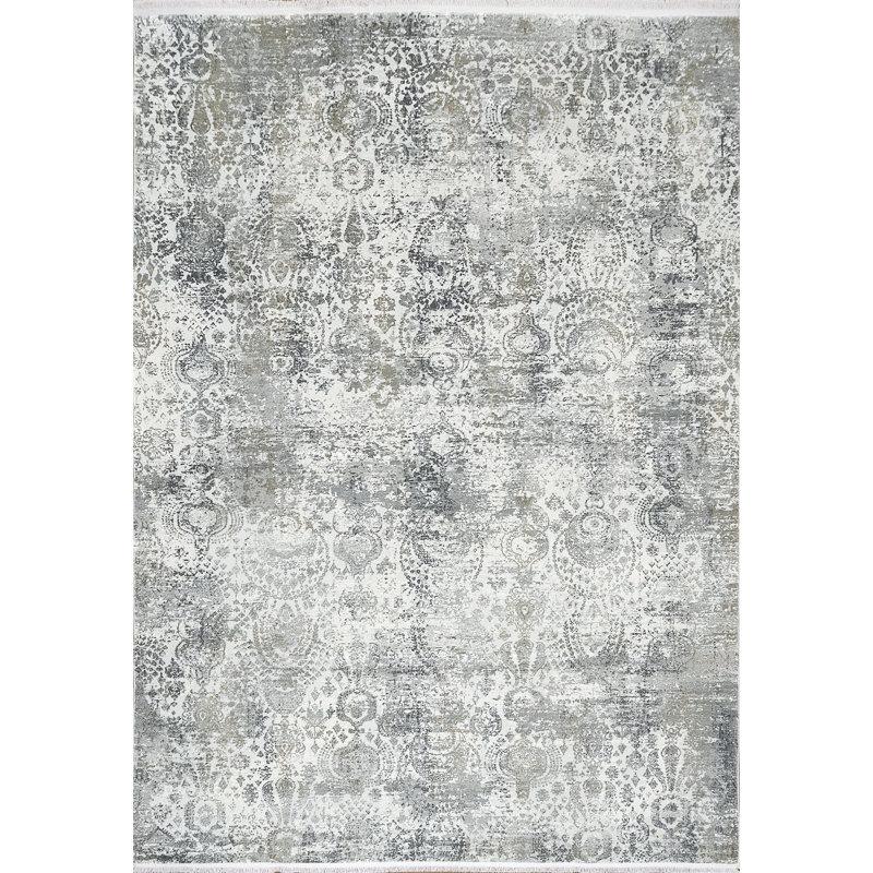 Tapis ivoire/gris Kaelyn, Rectangle 7 pi 10 po x 10 pi 10 po