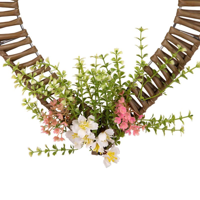 Décoration de cœur floral enveloppé - 12 po