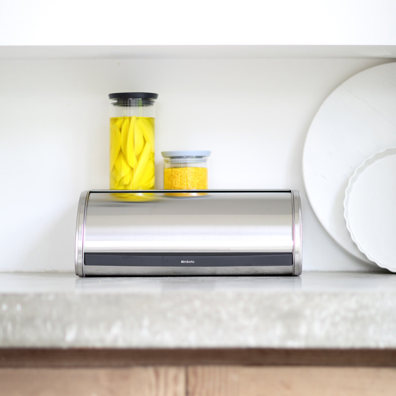 Boîte à pain à couvercle roulant Brabantia, Acier mat anti-traces de doigts