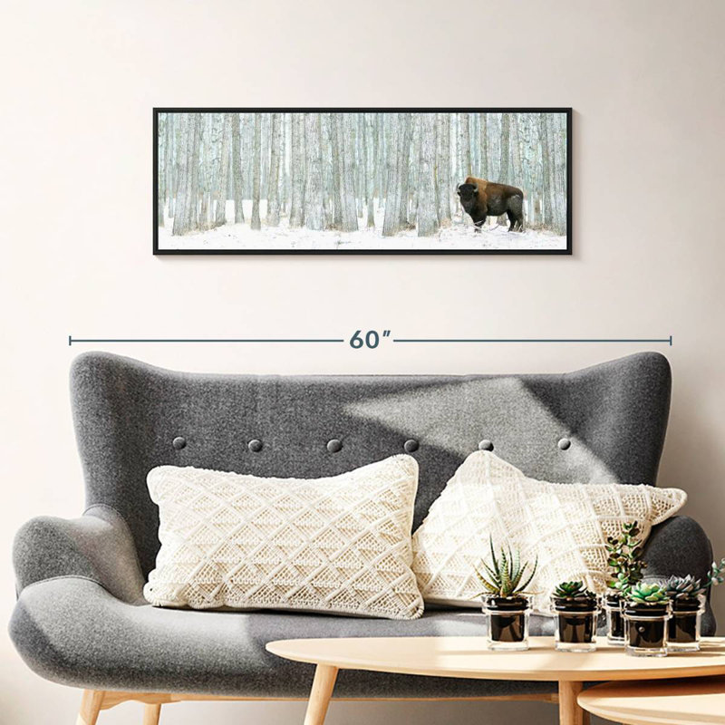 Alberta Winter, Cadre flottant noir, 37 po x 13 po