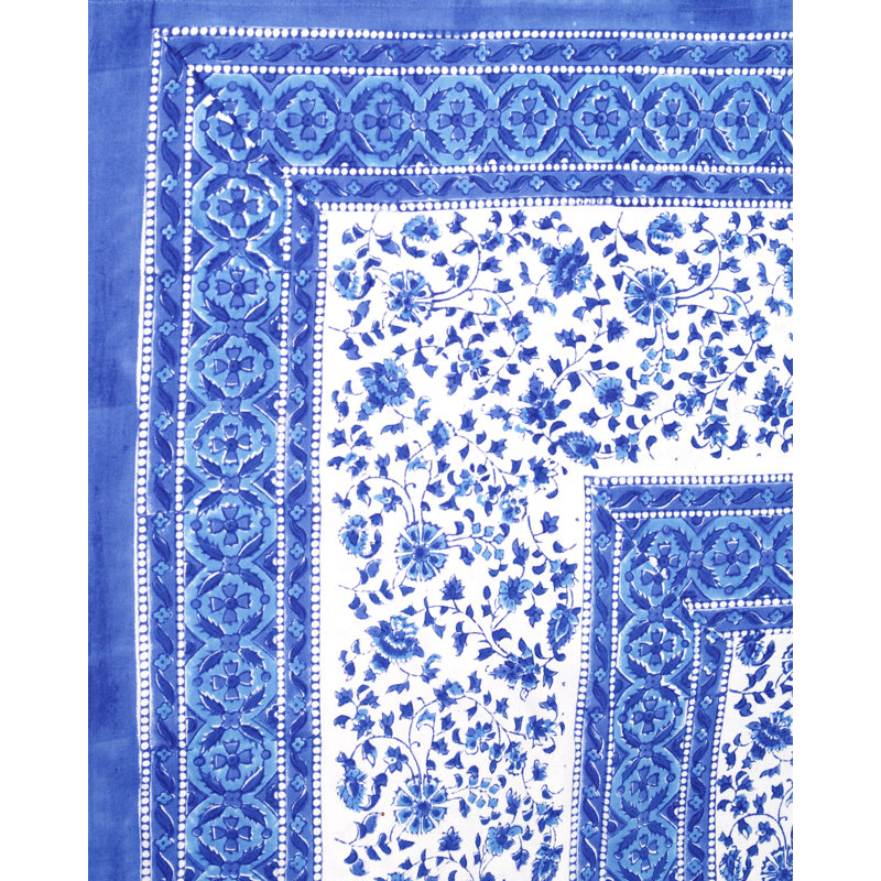 Mariana  Floral 100% Cotton Tablecloth, 108" L x 90" W