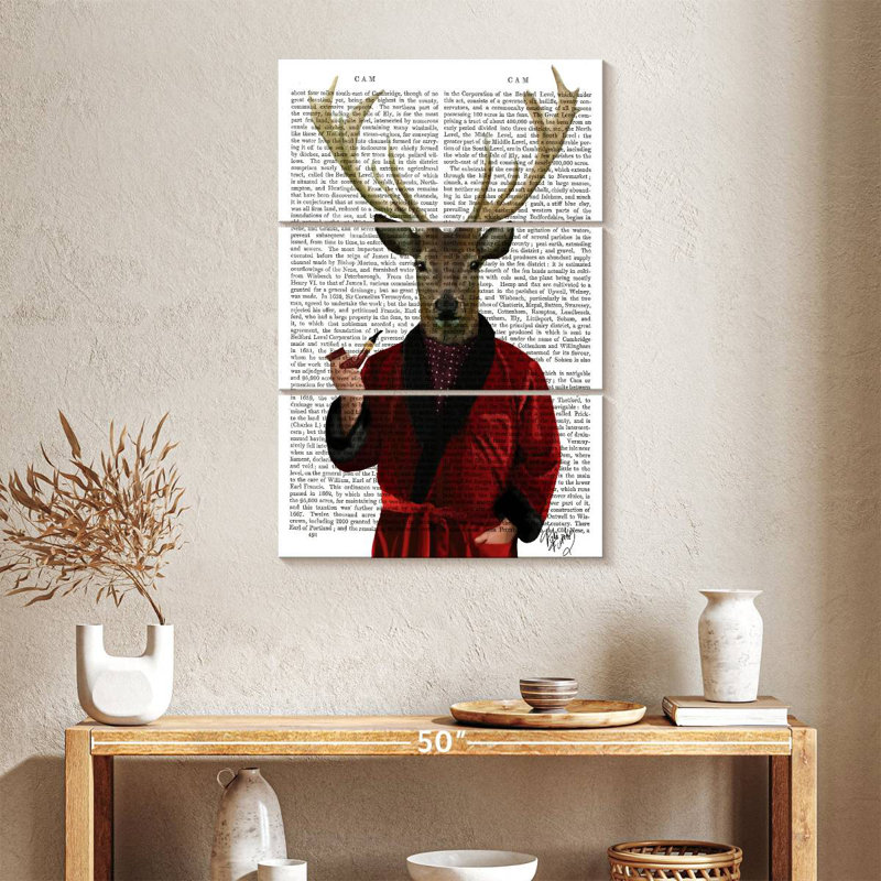 Brampt Deer In Smoking Jacket, 38" H x 24" W