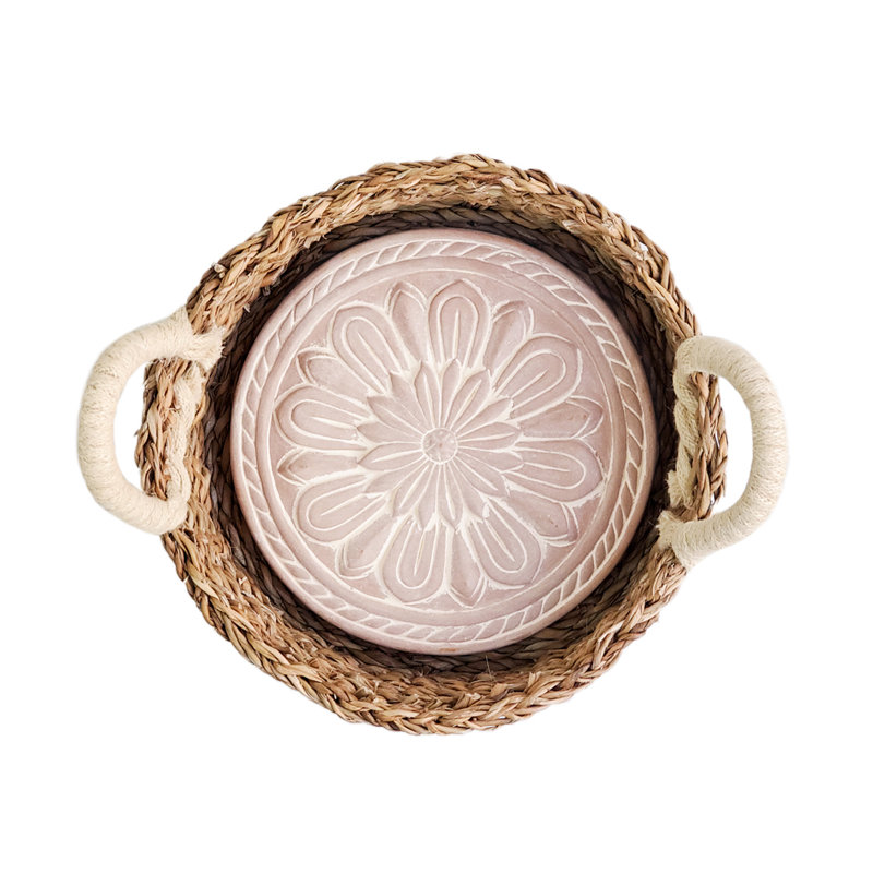 Chauffe-pain fait à la main et panier en osier - Fleur