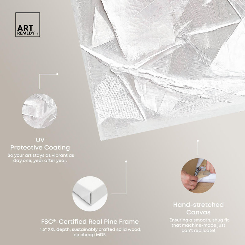 «Thick White Texture II», art mural blanc sur toile , Toile tendue, H 24 po x l 16 po