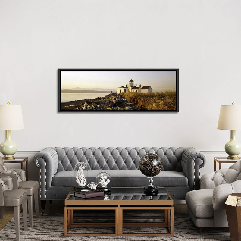 Phare panoramique west point, seattle, washington state, reproduction de photo sur toile, H 12 po x l 36 po x P 1,5 po