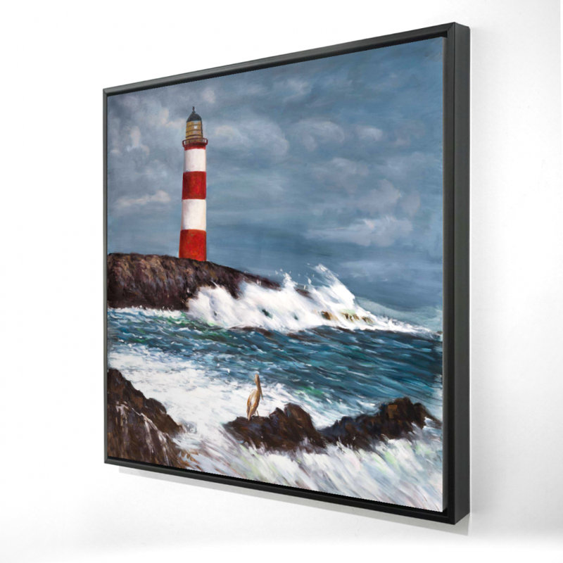 "Phare au bord de la mer déchaîné" sur toile