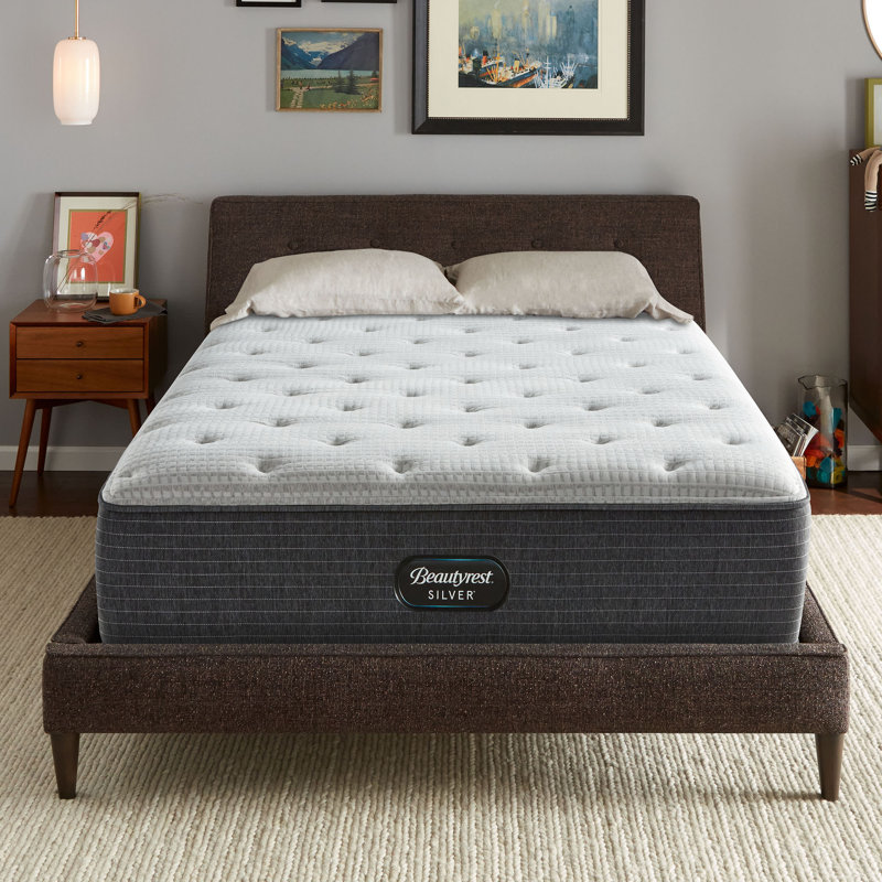 Beautyrest Silver BRS900-C Medium 14.5" Innerspring Mattress and Box Spring Set, Low Profile (5"), California King