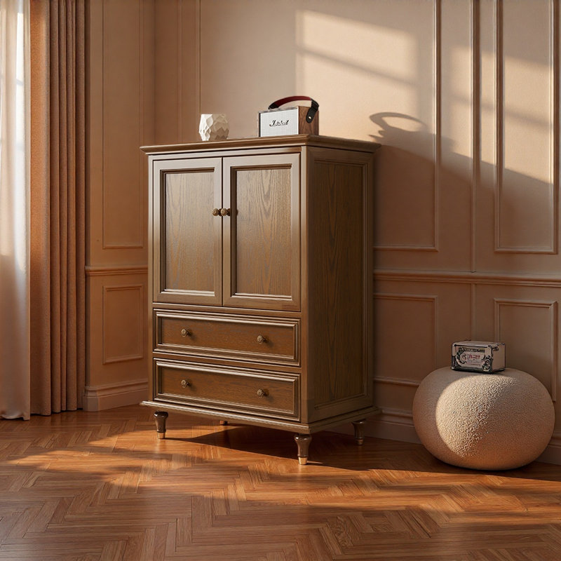 Large-capacity storage cabinet in the living room, Walnut