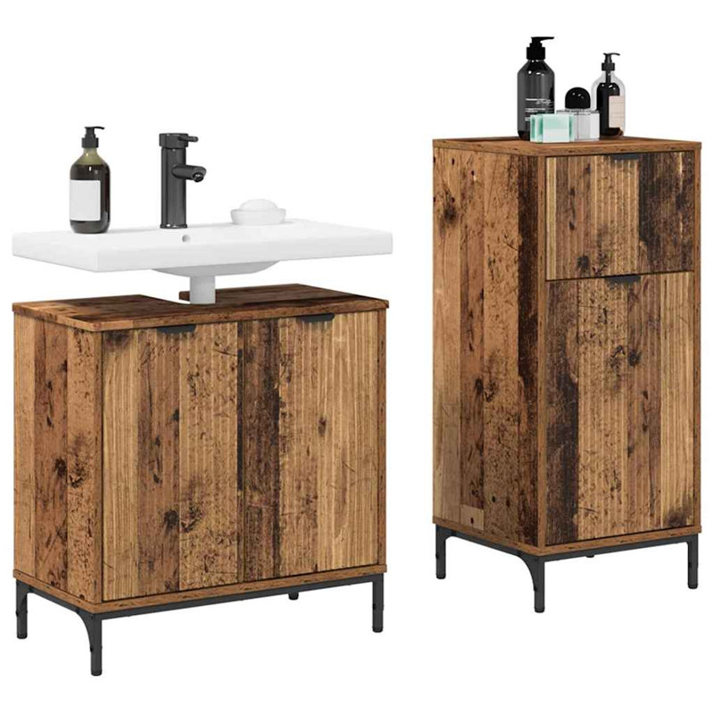 Bathroom Storage Furniture Set, Old Wood