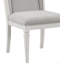 Ensemble de 2 chaises d'appoint en lin gris clair et blanc vieilli