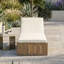 Chaise longue d'extérieur inclinable en bois d'acacia 76,3 po avec coussin-129226968-129226970
