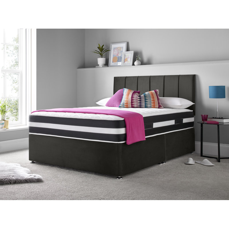 Madelief Divan Bed Set, Single (3'), No Drawers, Black