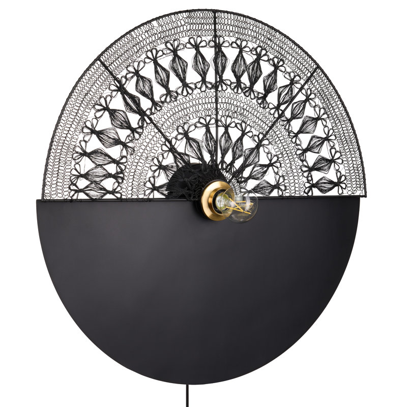 Odin 24"H Modern Black Indoor Plug In Wall Sconce 