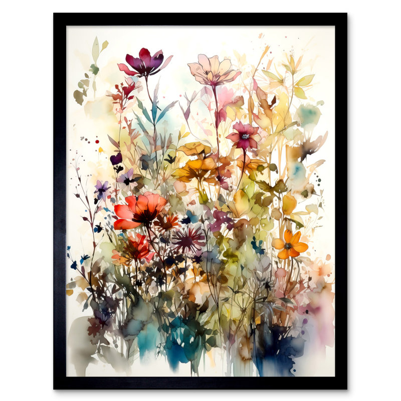 Aksha Spring Wild Flowers Floral Blooms - Single Picture Frame Print