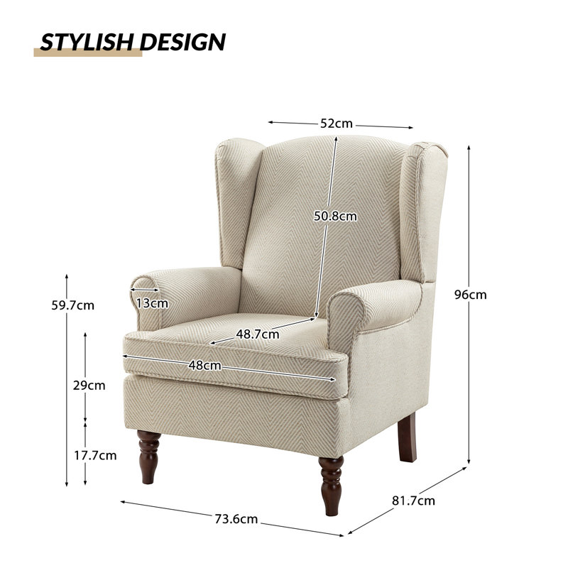 Upholstered Armchair, Tan
