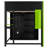 Full Size Wood Loft Bed with Desk, Open Wardrobe & RGB Lighting, Multi-Functional Bed for Kids and Teens, Green-1019436272