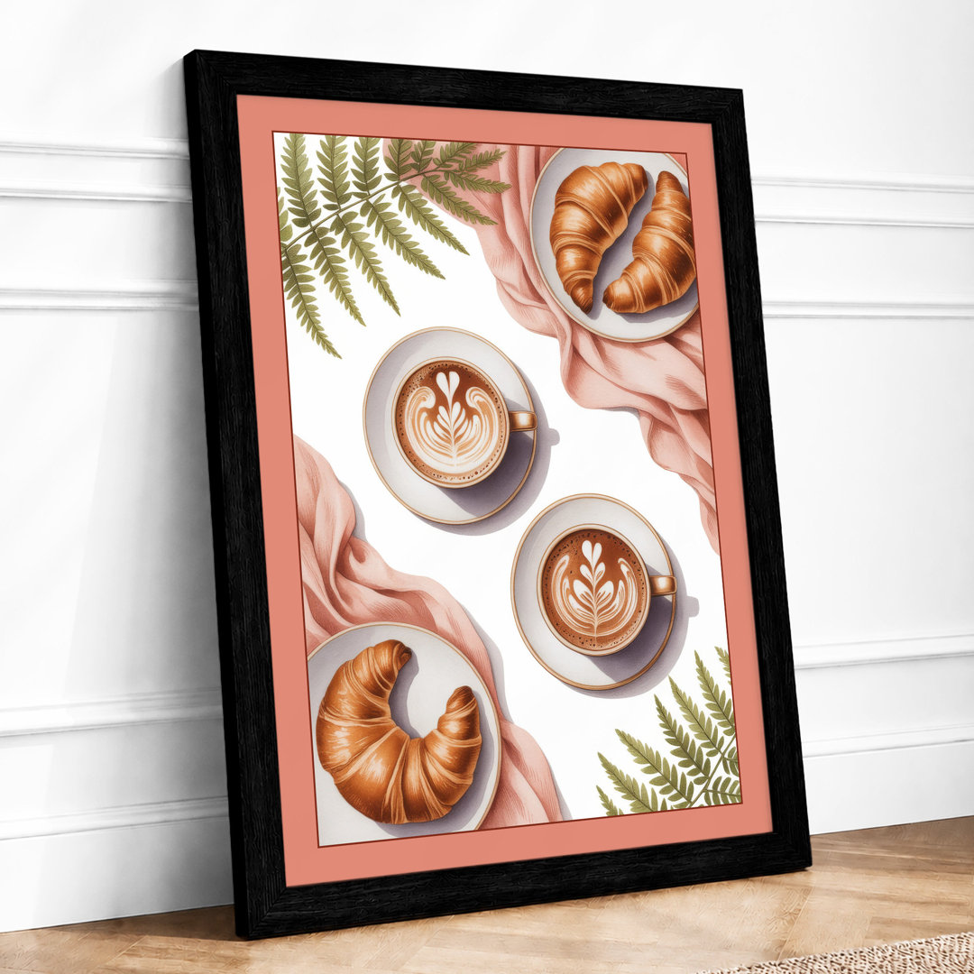 Coffee and Croissants Modern - Framed Print