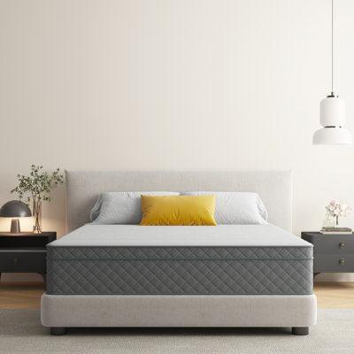 Matelas hybride à ressorts ensachés moyens 10 po / 12 po dans une boîte avec mousse certifiée CertiPUR-US