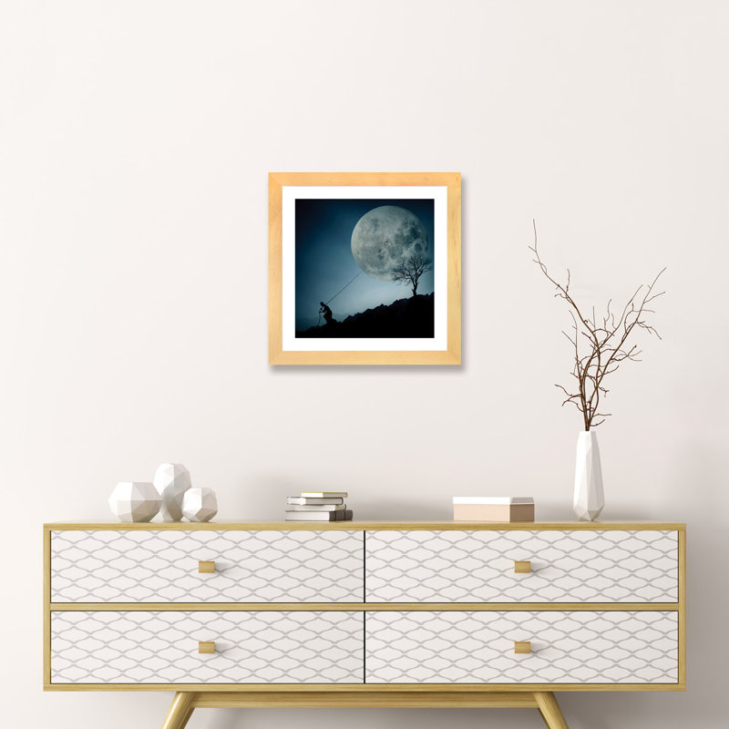 The Dreamer by Final Toto - Print, 16" H x 16" W x 1" D, Natural Wood Framed Fine Art Paper, White Mat