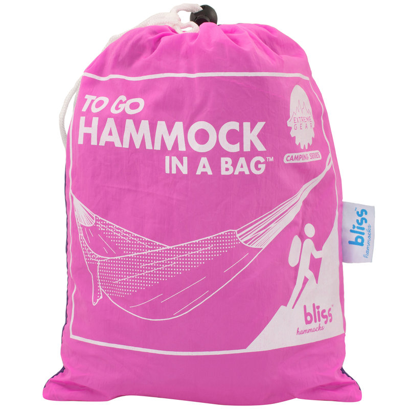  Hammock in a Bag with Carabiner Hooks & Tree Straps, Pink Purple