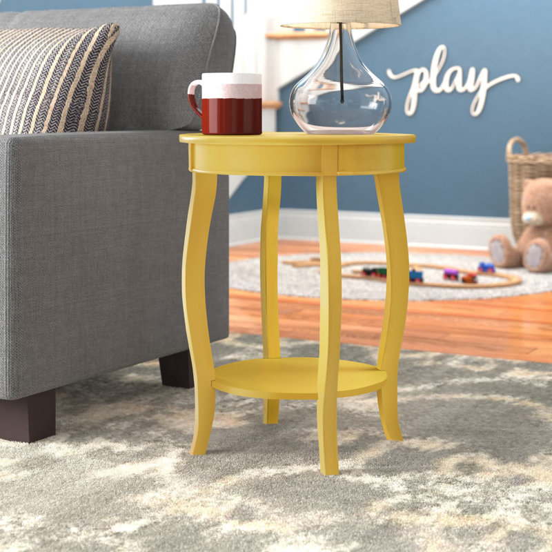 Table de bout avec rangement Everill, Jaune